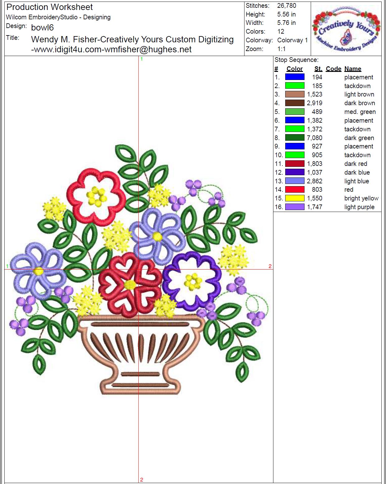 Production worksheet